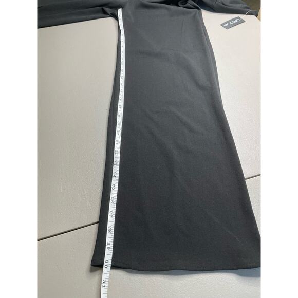 Onyx Nite Off Shoulder Jumpsuit Draped Bodice Wide Leg Back Zip Black 4 NWT - Picture 10 of 13